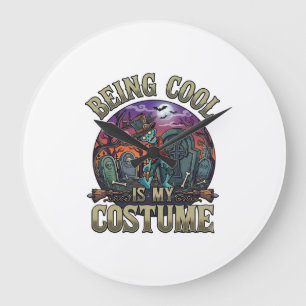 Grande Horloge Ronde C'est Cool Costume Halloween Zombie Cimetière_1