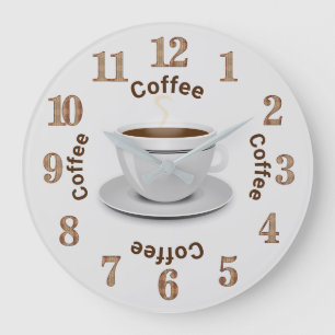 Grande Horloge Ronde C'est du café O'Clock, de la Coupe du Café et du