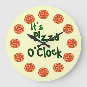 Grande Horloge Ronde C'est heure de pizza