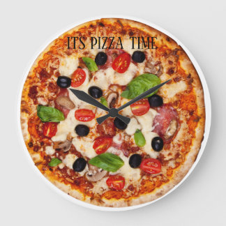 Grande Horloge Ronde C'est l'heure de la pizza ! !