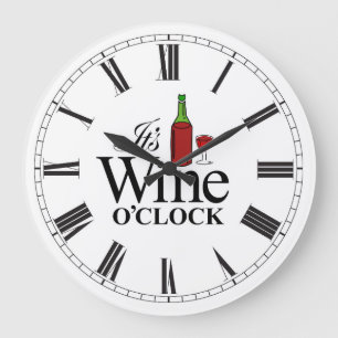 Grande Horloge Ronde C'est l'horloge murale de Wine O'Clock