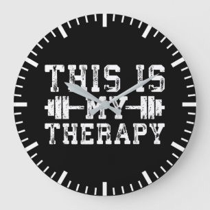 Grande Horloge Ronde C'Est Ma Thérapie - Gym Workout Inspirational
