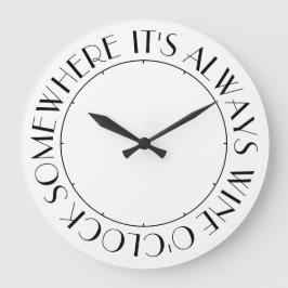 Grande Horloge Ronde C'est toujours Wine O'Clock quelque part