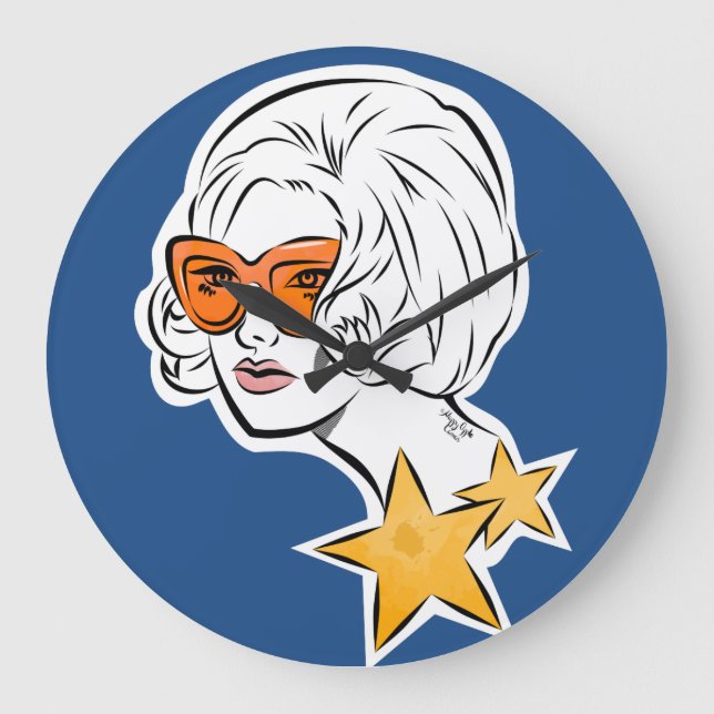 Grande Horloge Ronde C'est une Star Retro Style (Recto)