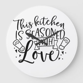 Grande Horloge Ronde Cette Cuisine Est Assaisonnée D'Amour
