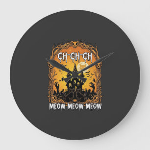 Grande Horloge Ronde Ch Meow Château Hanté Halloween_1