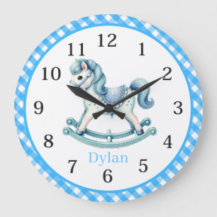 Grande Horloge Ronde Chambre de bébé garçon cool ajouter un rocking hor