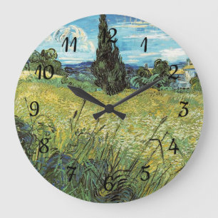 Grande Horloge Ronde Champ de blé vert Vincent van Gogh