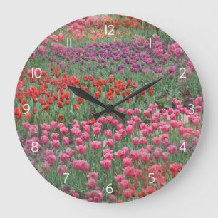 Grande Horloge Ronde Champ De Tulipes