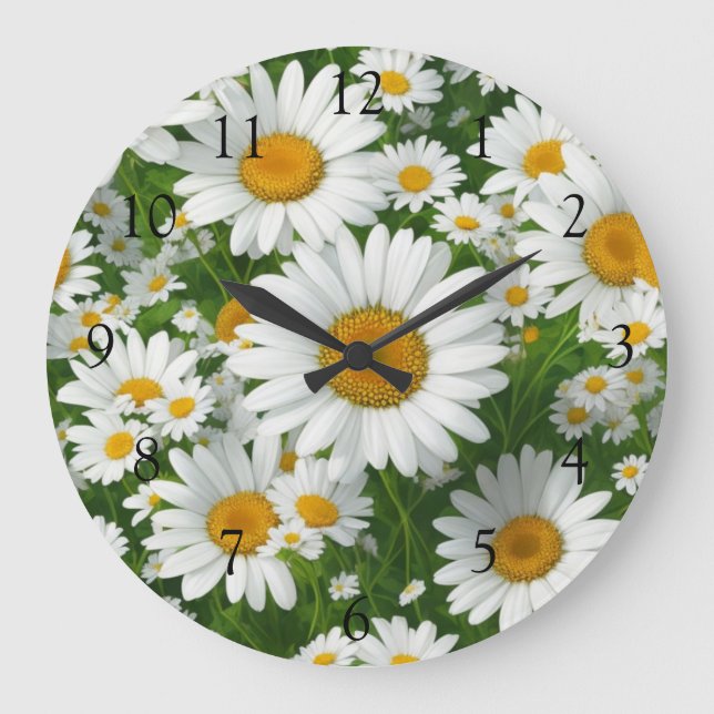Grande Horloge Ronde Champs blancs de marguerites (Recto)