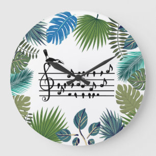 Grande Horloge Ronde Chanson de Toucan Tropical