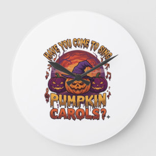 Grande Horloge Ronde Chants de citrouille Halloween Citrouilles Chapeau