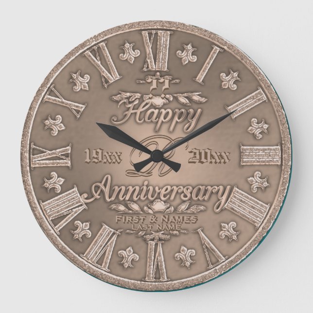 Grande Horloge Ronde Chaque année Mariage d'apparence de cuivre (Recto)