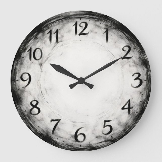Grande Horloge Ronde Charcoal Rhythm — Abstract (Recto)
