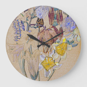 Grande Horloge Ronde Charles Rennie Mackintosh - Mont Louis - fleur