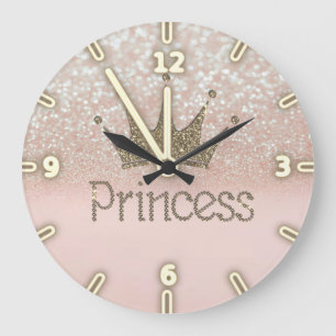Grande Horloge Ronde Charmant Diadème, Princesse, Bokeh Étincelant