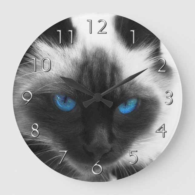 Grande Horloge Ronde Chat de Siamese (Recto)