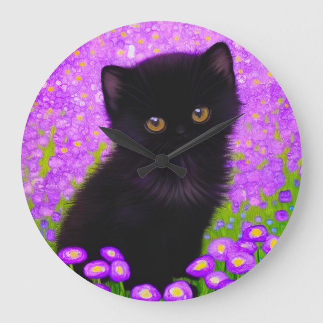Grande Horloge Ronde Chat Gustav Klimt (Recto)
