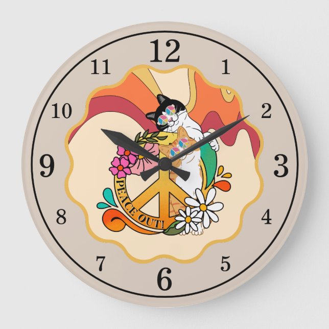 Grande Horloge Ronde Chat | Paix (Recto)