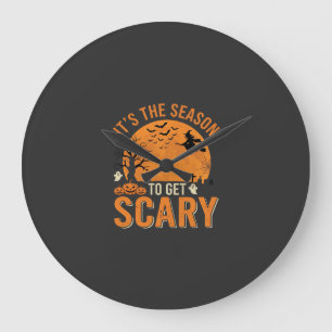 Grande Horloge Ronde Château Hanté Effrayant Halloween Vecteur