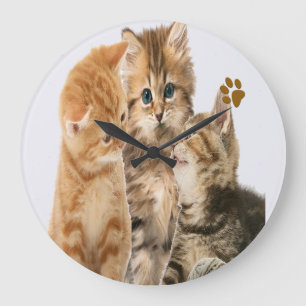 Grande Horloge Ronde Chats