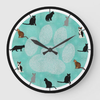 Grande Horloge Ronde Chats géniaux