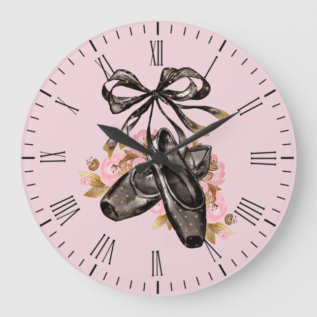 Grande Horloge Ronde Chaussures de Ballet Noir (Recto)