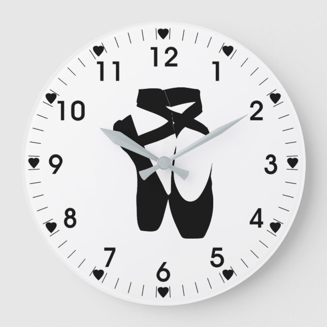 Grande Horloge Ronde Chaussures de Ballet Noir (Recto)