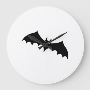 Grande Horloge Ronde chauve-souris halloween