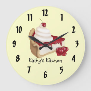 Grande Horloge Ronde Cheesecake cerise