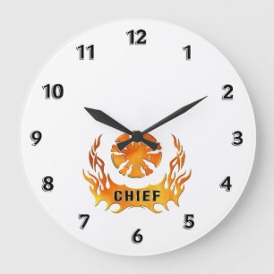 Grande Horloge Ronde Chef des pompiers de flammes