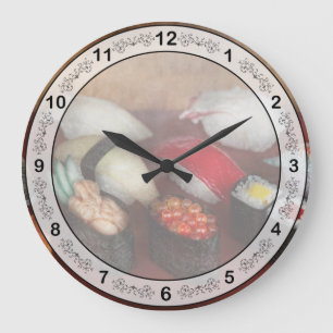 Grande Horloge Ronde Chef - Nourriture - Oh, j'ai mangé du sushi hier s
