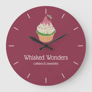 Grande Horloge Ronde Chef Pâtissier de Boulangerie de Cupcakes