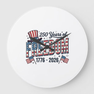 Grande Horloge Ronde Chemise commémorative patriotique 250 ans de liber