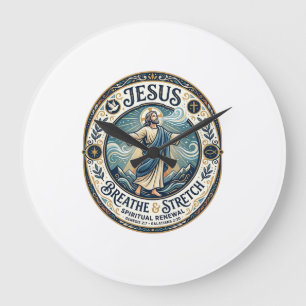 Grande Horloge Ronde Chemise de bien-être Jésus Mouvement Douce Foi Bas