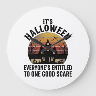 Grande Horloge Ronde Chemise effrayante de maison hantée Halloween vint