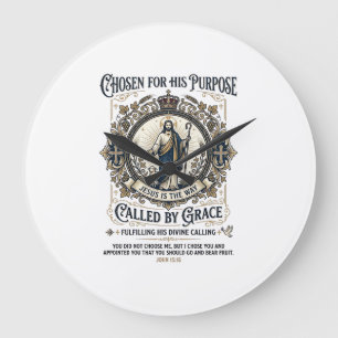 Grande Horloge Ronde Chemise Électricien Jésus Conception basée sur la