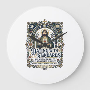 Grande Horloge Ronde Chemise humouristique sur la relation chrétienne d