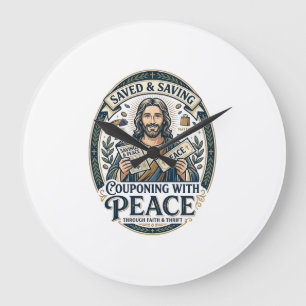 Grande Horloge Ronde Chemise Jésus Coupon Frugalité Foi Design