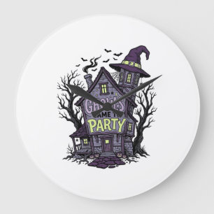 Grande Horloge Ronde Chemise Maison Hantée Mignonne Soirée Halloween Dé