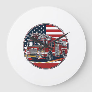 Grande Horloge Ronde Chemise vectorielle Cercle Drapeau Américain Camio