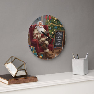 Grande Horloge Ronde Cher Père Noël Moins de Réunions