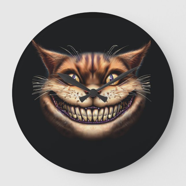 Grande Horloge Ronde Cheshire Cat Cat Couverture murale (Recto)