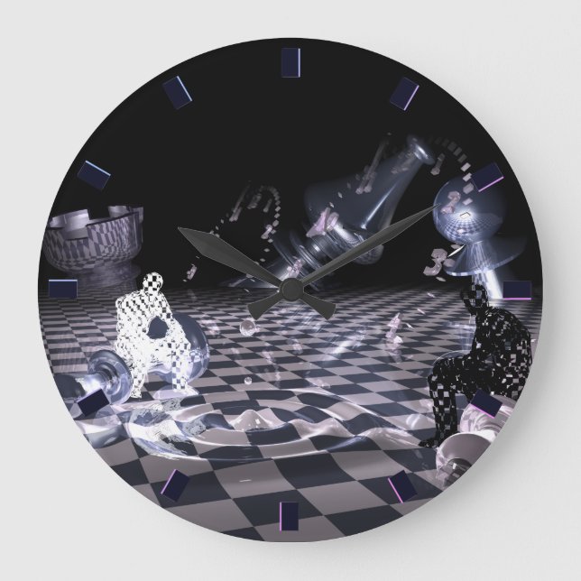 Grande Horloge Ronde Chess Art Acrylique Wall Clock (Recto)