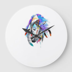 Grande Horloge Ronde Cheval Art