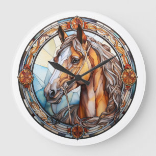 Grande Horloge Ronde cheval de verre