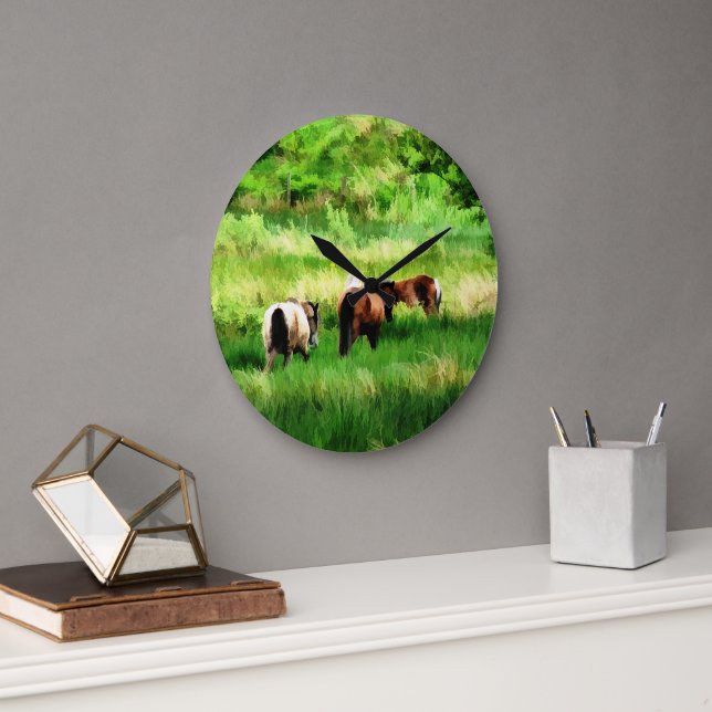 GRANDE HORLOGE RONDE CHEVAUX (Bureau)