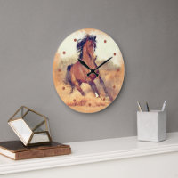 Chevaux Mustang Sauvages Aquarelle Stampé