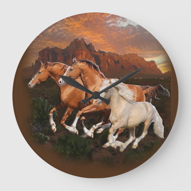 Grande Horloge Ronde Chevaux sauvages (Recto)