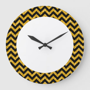 Grande Horloge Ronde Chevron Glitter